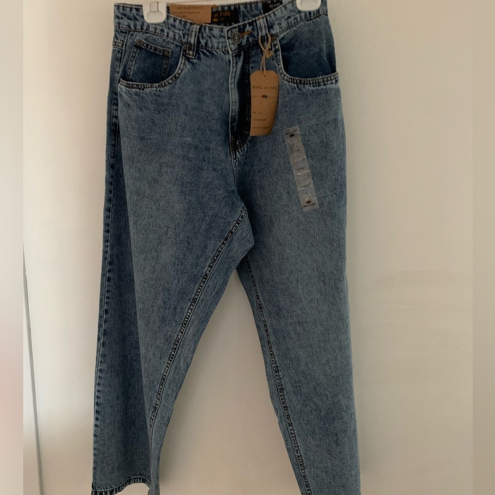 Ring of Fire men’s jeans Droopy Drop Crotch relaxed light wash size 31-30